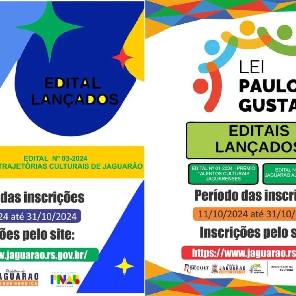 Prefeitura de Jaguarão lança Editais da Lei Paulo Gustavo e Plano Nacional Aldir BlancA Secretaria de Cultura e Turismo (Secult) da Prefeitura de Jaguarão, lançou os Editais de Fomento para cadastro...