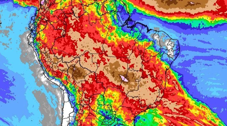 Previsão do tempo: tendência de chuva para dez dias no Brasil