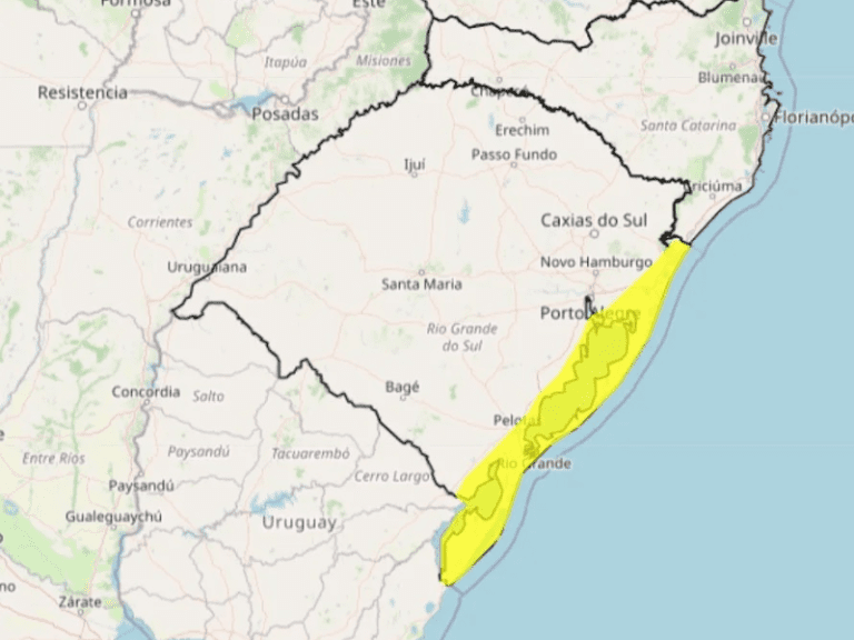 Inmet emite alerta de ventania e baixa umidade na Costa Doce e Região Sul