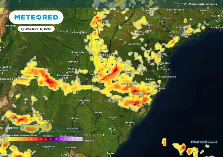 frente fria traz risco de tempestades para o RS, SC e o PR